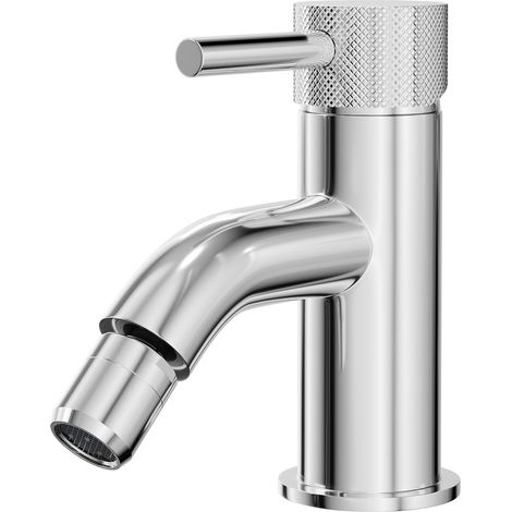 Colore Round Polished Chrome Bidet Mixer with Fully Knurled Tap Head (1/5)