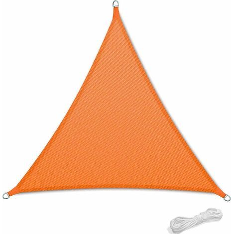 3x3x3m Waterproof Resistant Awning for Patio & Terrace Garden Sun Shade 90% UV Protection with Orange Triangular Free Rope