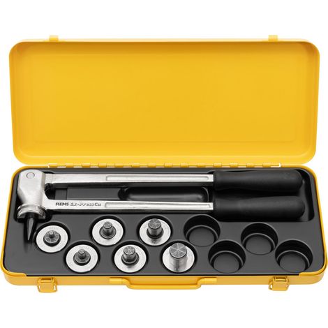 Coffret pince à emboîture "REMS EX-Press Cu" 3/8+1/2+5/8+3/4+7/8+1"1/8