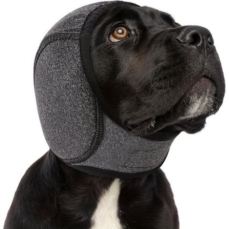 Orejeras térmicas para perros，Orejeras con cancelación de ruido para perros，Diadema impermeable，Orejeras elásticas，Gris (1/5)