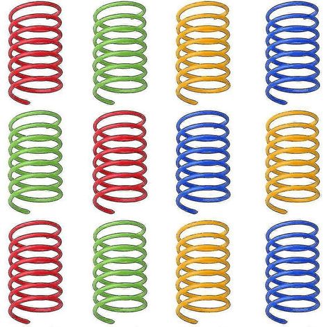 Lot de 12 jouets à ressort colorés pour chats, sans BPA, couleurs aléatoires (1/4)