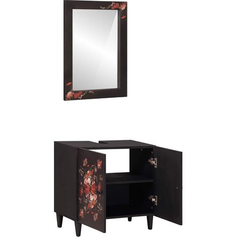 Maison Exclusive - Badezimmerschrank-Set Wandmontiert 2 pcs Massi