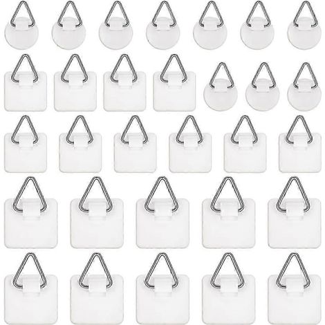 Lot de 30 crochets adhésifs pour cadres photo accrochez vos cadres photo sans clous crochets muraux adhésifs crochets adhésifs pour tableaux. (1/5)