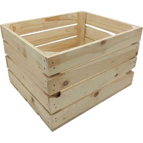 Deko-Holzkiste natur geflammt Obstkiste Weinkiste Beistelltisch Schuhregal Deko - natur - offen, 50 x 41 x 31.5 cm (1/3)