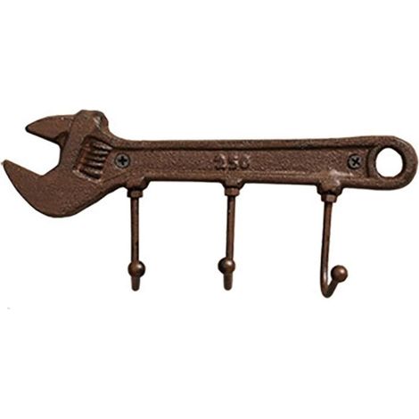 Ganci da parete industriali, appendiabiti da parete fai da te, gancio per abiti in ferro retrò, per bagno, cucina, soggiorno, chiave inglese (1/4)