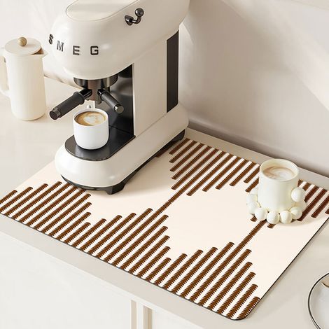 Alfombrilla para secar platos - Alfombrilla absorbente para encimera, para cafetera, escurridor de platos -(40×60 cm) (1/5)