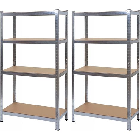 2er-Set Schwerlastregal HHG-094, Werkstattregal Steckregal, 160x80x40cm, Traglast jeweils 320kg MVG verzinkt (1/5)