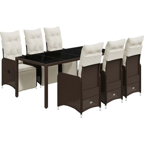 Maison Exclusive - Set de mesa y sillas jardín 7 pzas con cojines (1/5)