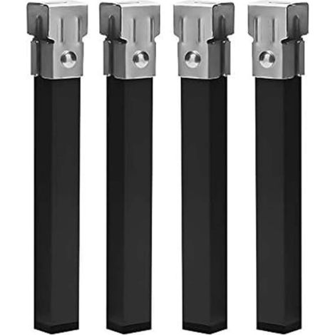 Juego de 4 Patas Cuadradas 25 cm Metálicas con Abrazadera para Somier Tubo 30x30 mm
