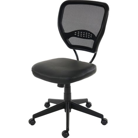Fauteuil/chaise de bureau Seattle, charge 150kg, similicuir - noir, sans accoudoirs (1/5)