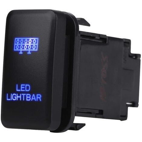 Interrupteur à bascule de barre lumineuse à LED ON-OFF LED Light, 12V Bleu LED Auto Auto On Off Rocker Toggle Switch pour Hilux Landcruiser VIGO(LED LIGHT BAR Pattern) (1/5)