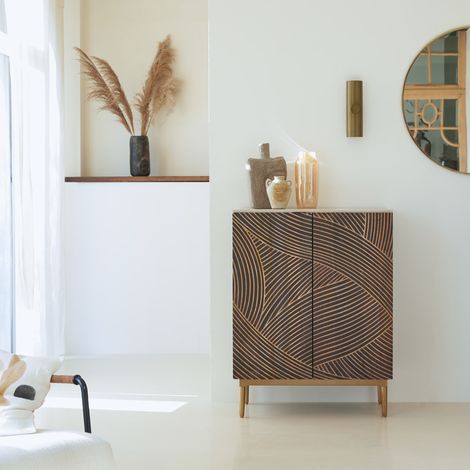 Bahut en bois de manguier massif Bilal 80 cm (1/5)