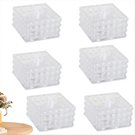 Lot de 6 bougies LED chauffe-plat électriques sans flamme (1/5)