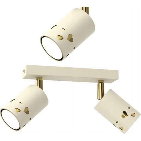 Kinder-Deckenleuchte, LED-Spotleuchte, beige Herzen, ecru-golden, GU10 (1/5)