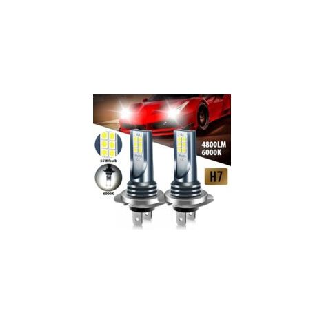 Lot de 2 ampoules LED H7 blanc froid 6500K – Technologie COB 3030 – Éclairage 360° étanche IP68 – Haute luminosité pour phares antibrouillard (1/5)
