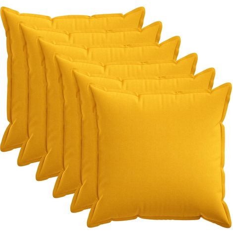 Housse de coussin 6 pcs HOUTEN Jaune clair 55 x 55 cm vidaXL