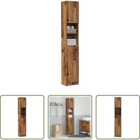 vidaXL Rangement salle de bain - Armoire de salle de bain vieux bois bois d'ingénierie (1/5)