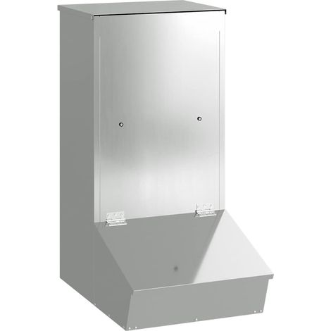 vidaXL Pig Feeder Silver 55 x 38 x 76 cm Galvanised Steel