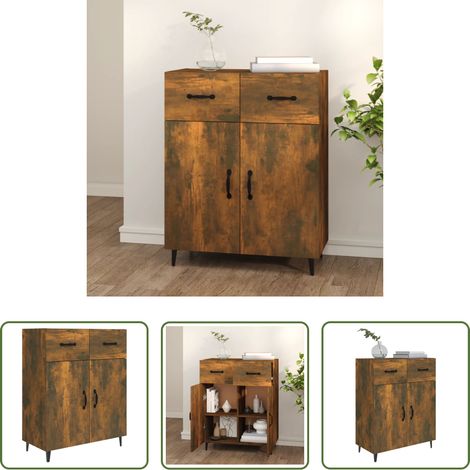 Holzbeistelltisch - Sideboard Räuchereiche 69,5x34x90 cm Holzwerkstoff (1/5)