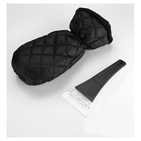 Ice Scraper with Glove, Waterproof Snow Removal Tool Thickened Fleece Lined Car Windshield Winter Tool (1/5)