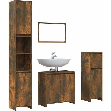 Maison Exclusive - Set de muebles baño 4 pzas madera contrachapad (1/5)