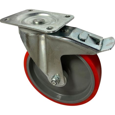 Roulette industrielle Pivotant avec frein RS PRO, Ø 200mm, 350kg ( Prix pour 1 )