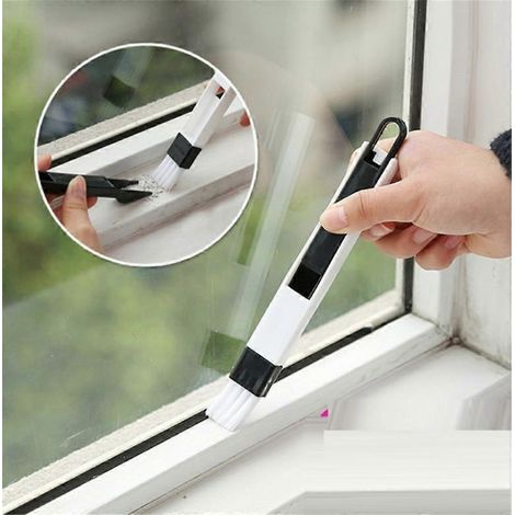 Brosse de nettoyage 2 en 1 pour rails de fenêtre, pelle à poussière pour clavier et recoins TAL (1/4)