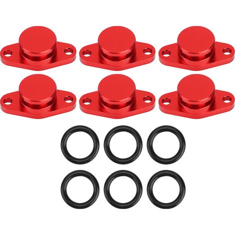 6 bouchons d'obturation de volets de turbulence moteur 6x22mm avec joints en caoutchouc pour M57/M57D25 (Rouge) (1/5)