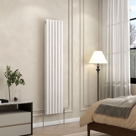 AVER-GROWTH White Radiator Vertical Oval Column Double Panel Rad 1600x354mm (1/5)