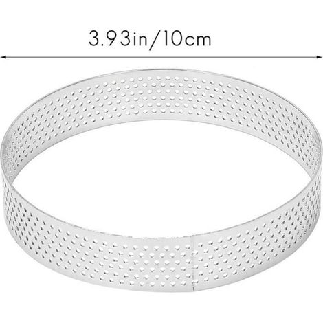 Cercle A Gateau - Acier Inoxydable - 10 cm - Pour Tartelettes Quiches Mousses Donuts Burgers - Lot De 10 (1/5)
