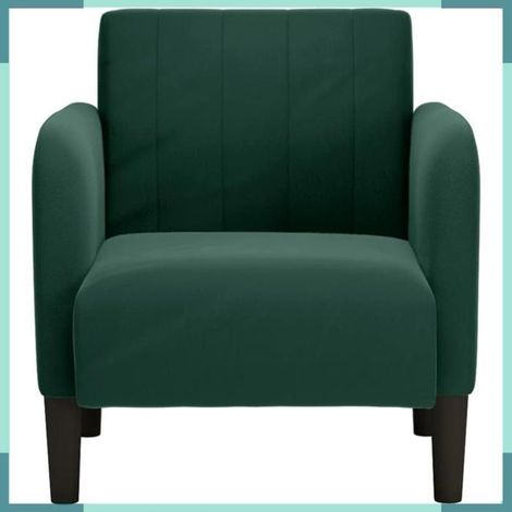 4100580 Fauteuil avec accoudoirs vert foncé 54 cm velours (1/5)