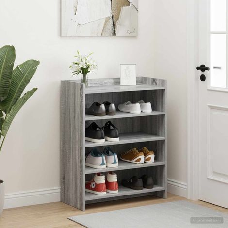 Meuble à chaussures grande capacité en bois d’ingénierie, gris Sonoma, 73,5 x 36 x 92 cm - PANGIVO (1/5)
