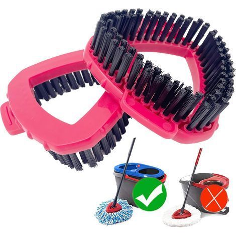 2 Tête De Brosse, Triangulaire, Microfibre, Rotative, Pour Vileda Turbo (1/5)