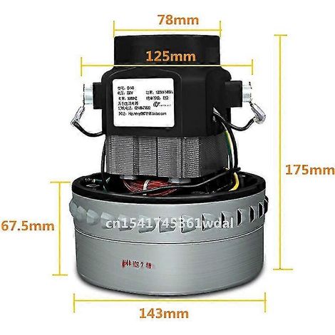 Moteur de remplacement universel pour aspirateur industriel à eau, 1500 W, 200-240 V, 50 Hz, diamètre 143 mm (1/4)