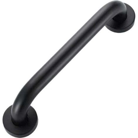 Enowelir Maniglione di supporto in acciaio inox per bagno, per anziani e disabili, 50 cm, nero (1/4)