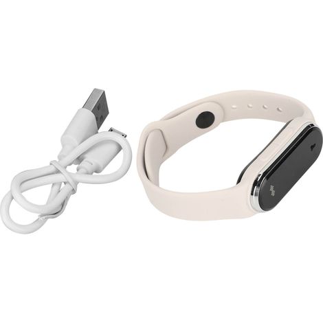 Bracelet Anti-Moustiques Ultrasonique Rechargeable avec Affichage Heure et Température - Blanc (1/5)