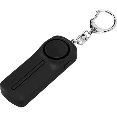 Mini porte-clés alarme personnelle avec sirène puissante de 130 dB, dispositif d'autoprotection et d'alerte d'urgence pour femme âgée (noir).