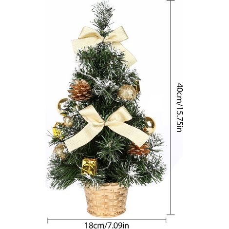 Sapin de Noël artificiel de table de 40 cm, mini sapin de Noël avec guirlande lumineuse LED pour le jour de Noël (1/5)
