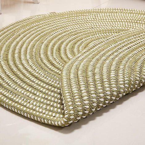 Tapis rond tressé à la main marron pour salon, chambre, salle de bain et chambre d'enfant - 60 x 60 cm (1/4)