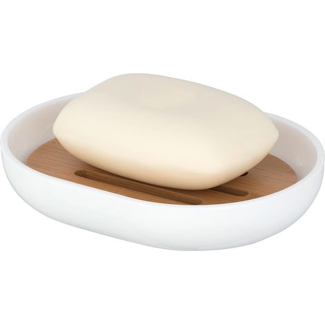 Porte-savon POSA en bambou et plastique, plateau de salle de bain style scandinave - WENKO (1/5)