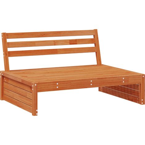 Garten Mittelssofa Massivholz Kiefer Wachsbraun vidaXL