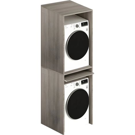 Colonna Copri Lavatrice Asciugatrice Salvaspazio 71x65x210 cm Legno Olmo