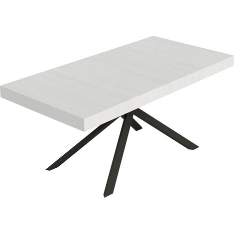 Tavolo Allungabile 200-460x90x77 cm Niket Bianco Frassino Gambe Antracite (1/5)