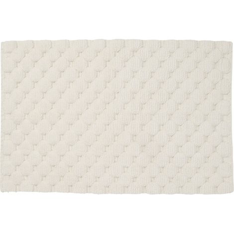 Tapis de bain déco uni en coton 50x80cm (1/5)