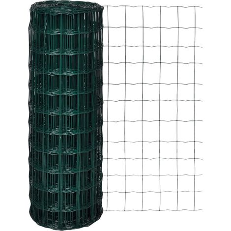 Clôture Grillage Clôture euro Clôture de jardin Acier 25 x 1,7 m Vert 78630