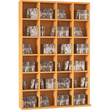 CD Storage Unit Adjustable Shelves, 89 x 130.5 cm, Beech Wood Finish (1/5)