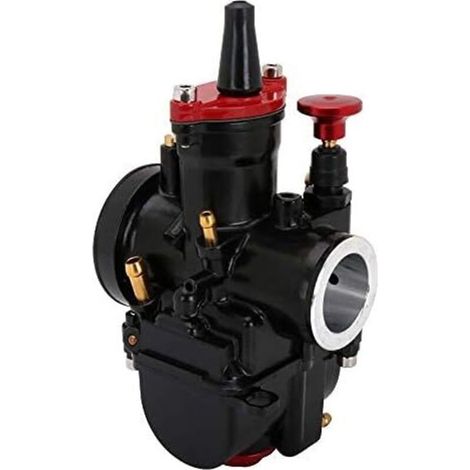 21-mm-Vergaser, PWK 21 Power Jet Vergaser für Motorräder, Rennsport, Universal für 50-100 cm³ Pitbikes, Dirtbikes, Motocross- und Enduro-Motorräder, On-/Offroad-ATVs, Quads und Scooter, Schwarz (1/4)