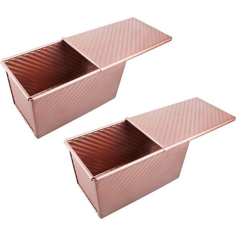 2X Moule à Pain Pullman avec Couvercle, Moule à Pain avec Couvercle, Boîte à Pain en Carton Ondulé Rectangle Antiadhésif (1/5)