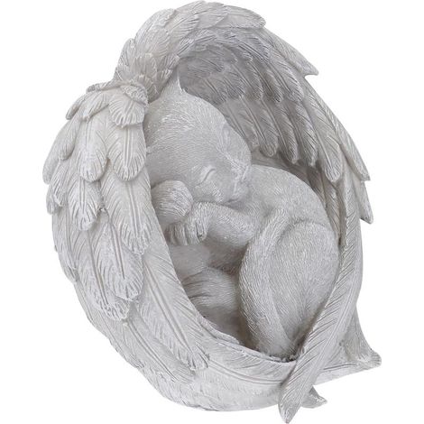 Katzenengel-Grabstein aus Kunstharz, dekorative Gedenkskulptur für (1/5)