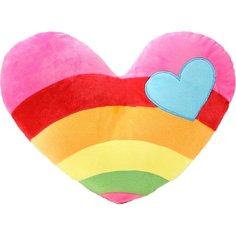 Coussin Forme De Coeur - 45 X 35 X 5 Cm - Velours Rose - Rembourrage En Fibre De Polyester - Décoration Intérieure Pour Canapé Lit Bureau Voiture - 1 Pièce (1/5)